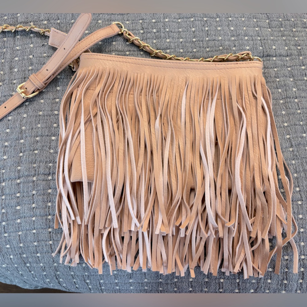 Blush Pink Fringed Purse